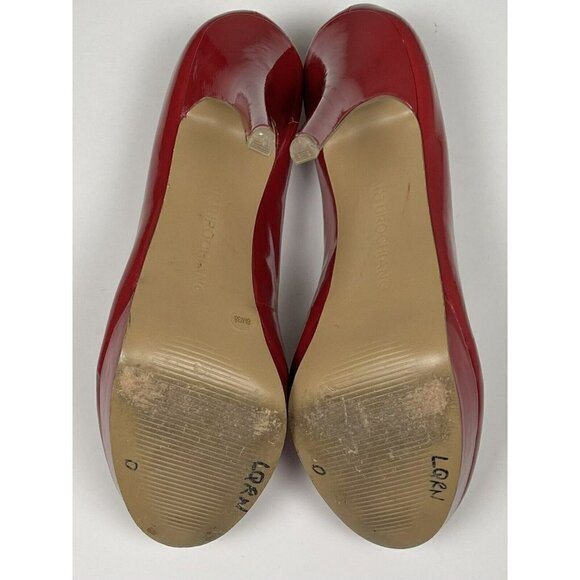 ARTURO CHIANG Womens US 8M Red Patent Leather Platform Round Toe 5" PUMPS Flaw - Picture 7 of 7